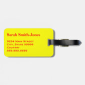 黄色い赤の壊れやすい取っ気に手ありありがとう ラゲッジタグ (裏面横)