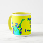 黄色い踊りのマグで保って下さい マグカップ (正面左)