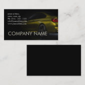 黄色い車のモダンの背部を競争させる車のな速度 名刺 (正面/裏面)