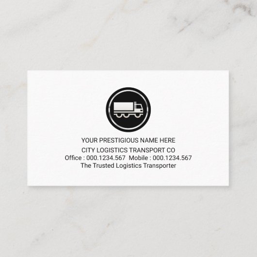 黄色い輸送路を移動するトラック 名刺 (裏面)