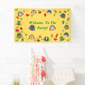 黄色い醜いセーターパーティーへようこそ 横断幕 (インサイチュ)