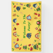 黄色い醜いセーターパーティーへようこそ 横断幕 (縦)