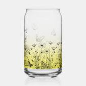 黄色い野の花と蝶 ガラス缶 (裏面)