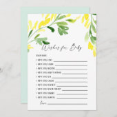黄色い野の花の願いベビー 招待状 (正面/裏面)