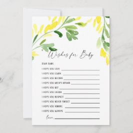 黄色い野の花の願いベビー 招待状