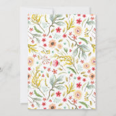黄色い野生の花のブライダルシャワーの招待状 招待状 (裏面)
