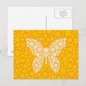 黄色い野生の花蝶 ポストカード (正面/裏面)