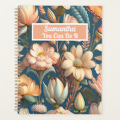 黄色い野生の花"あなたはそれを行うことができる"フローラ プランナー手帳 (正面)