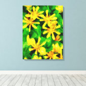 黄色い野花 キャンバスプリント (インサイチュ (ウッドフロア))