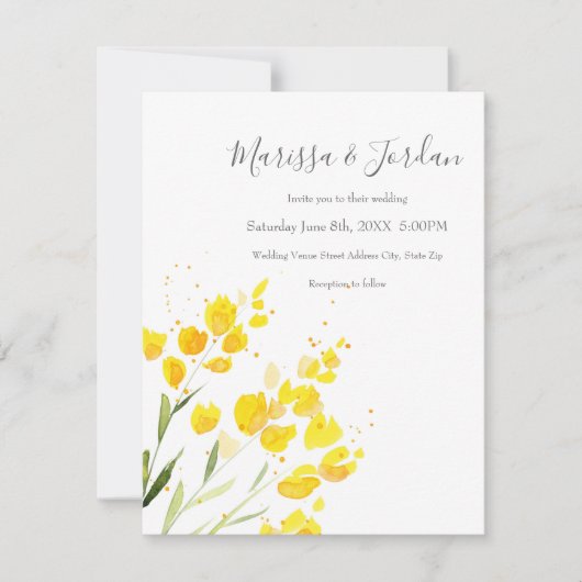 黄色い野花 招待状 (正面)