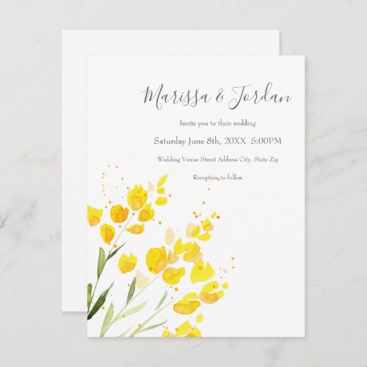 黄色い野花 招待状 (正面/裏面)