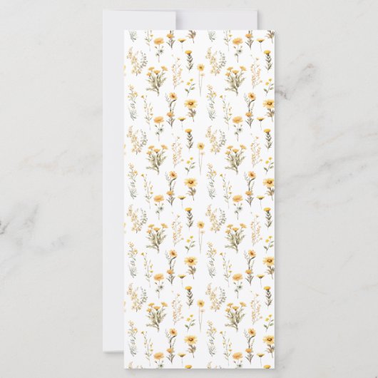 黄色い野草花結婚の名刺 (裏面)