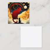 黄色い金ゴールドファンタジー猫は雄大な信条だ スクエア名刺 (正面/裏面)