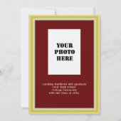 黄色い金ゴールドフレーム・マルーン・ディナー卒業 招待状 (裏面)