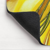 黄色い金色のサクラまたはユリの花 マウスパッド (コーナー)