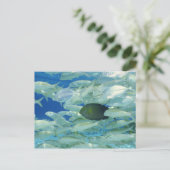 黄色い金魚を持つ黄色ストライプの外科の魚 ポストカード (スタンド正面)