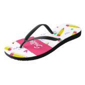 黄色い鉛筆と白いスクラブ ビーチサンダル (アングル)