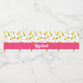 黄色い鉛筆と白いスクラブ ペットボトルラベル (シングルラベル)