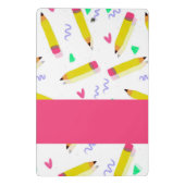 黄色い鉛筆と白いスクラブ ミニクリップボード (裏面)