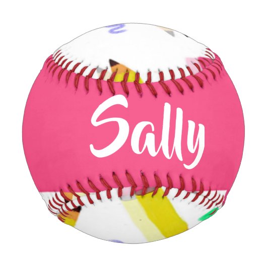 黄色い鉛筆と白いスクラブ 野球ボール (正面)