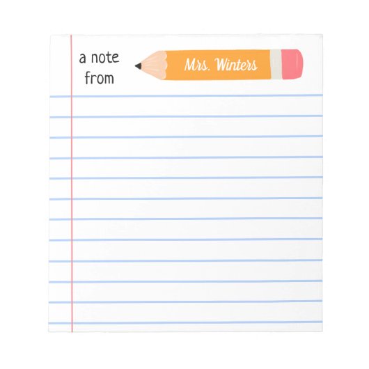 黄色い鉛筆のノート…教えギフト ノートパッド (正面)