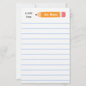 黄色い鉛筆のノート…教えギフト 便箋 (正面)