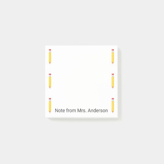 黄色い鉛筆の寄宿生は個人化なります ポストイット (正面)