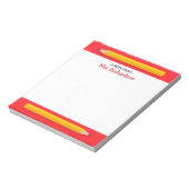 黄色い鉛筆パーソナライズされた名先生 ノートパッド (回転)