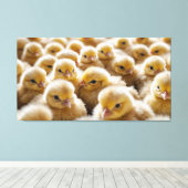 黄色い雛が大勢集まった キャンバスプリント (インサイチュ (ウッドフロア))