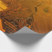 黄色い電子回路のボード・コンピュータの破片のガ ラッピングペーパー (角)