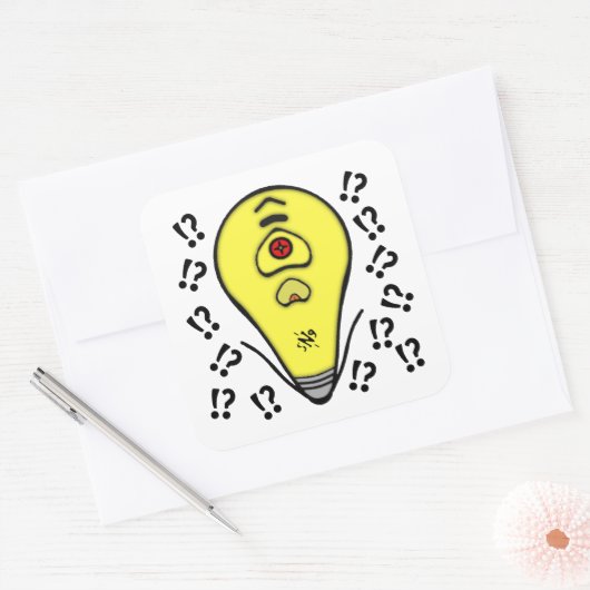 黄色い電球を取り消すv1 スクエアシール (封筒)