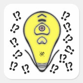 黄色い電球を取り消すv2 スクエアシール (正面)