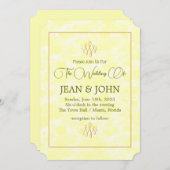 黄色い霜降りの表情を見せてくれ結婚る 招待状 (正面/裏面)