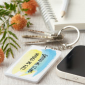 黄色い青いウクライナ統一された国旗の我々は引用文 キーホルダー (正面右)