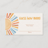 黄色い青い日差しボーホカードの数を推測 エンクロージャーカード (正面)