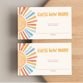 黄色い青い日差しボーホカードの数を推測 エンクロージャーカード