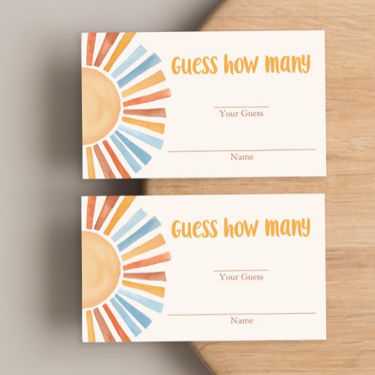 黄色い青い日差しボーホカードの数を推測 エンクロージャーカード