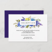 黄色い青い花結婚式のレセプションエンクロージャ エンクロージャーカード (正面/裏面)