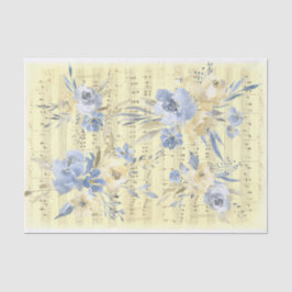 黄色い青い花 |古い音楽シート 薄葉紙