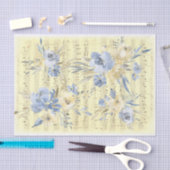 黄色い青い花 |古い音楽シート 薄葉紙 (クラフト)