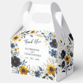 黄色い青い野エレガント花結婚（大） フェイバーボックス (裏面)