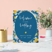 黄色い青のひまわり結婚は アクリルサイン (ウェディング)