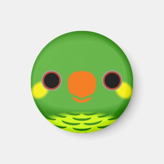 黄色い頬をしたロリケートの顔 マグネット (正面)