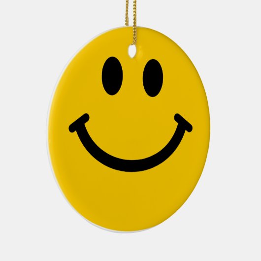 黄色い顔のオーナメントの装飾 セラミックオーナメント (右)