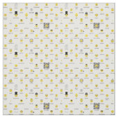 黄色い顔文字の生地 ファブリック (見本)