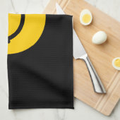 黄色い顔 キッチンタオル (四つ折り)