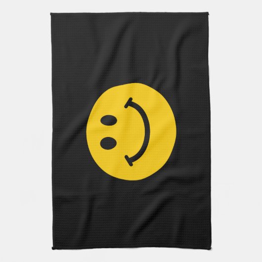 黄色い顔 キッチンタオル (縦)