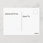 黄色い風船を持ったクロウがかぶったハッピーバースデーの帽子 ポストカード (裏面)