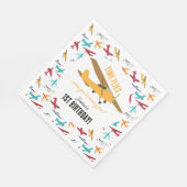 黄色い飛行機キッズ1st誕生日パーティータイムフライ スタンダードランチョンナプキン (角)