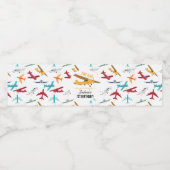 黄色い飛行機キッズ1st誕生日パーティータイムフライ ペットボトルラベル (シングルラベル)